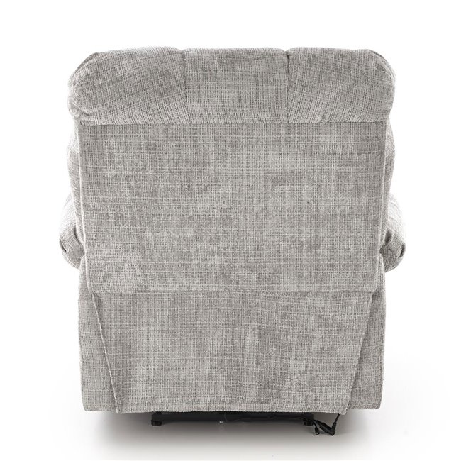 Electric recliner Hamore, grey, polyester/metal/wood, H86-100x105x100-168cm, seat height 50-55cm