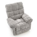Electric recliner Hamore, grey, polyester/metal/wood, H86-100x105x100-168cm, seat height 50-55cm