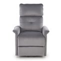 Electric recliner with massage function Hemiro, grey, H108-90x80x90-160cm, seat height 51-52cm
