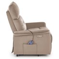 Electric recliner with massage function Hemiro, beige, H108-90x80x90-160cm, seat height 51-52cm