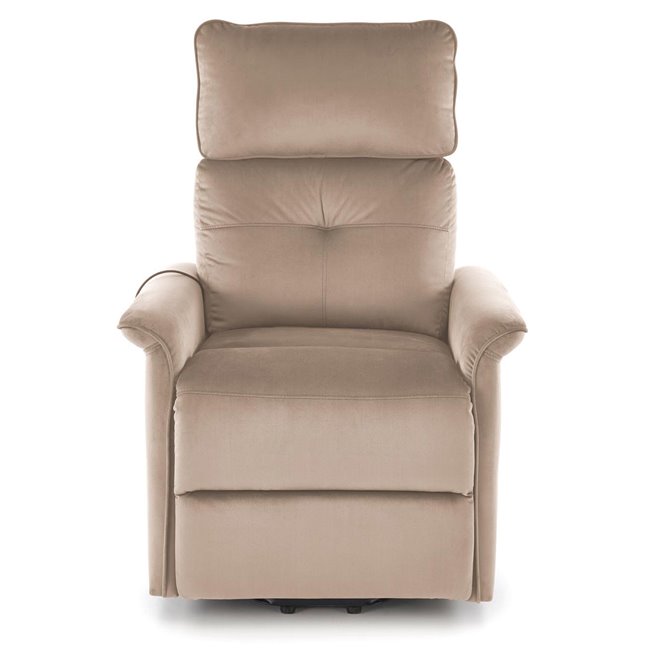 Electric recliner with massage function Hemiro, beige, H108-90x80x90-160cm, seat height 51-52cm