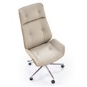 Office chair Hebstero, walnut/beige color, eco leather, H114-122x65x60cm, seat height 46-54cm