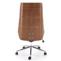 Office chair Hebstero, walnut/beige color, eco leather, H114-122x65x60cm, seat height 46-54cm