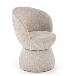 Armchair Hamen K581, swivelling, beige, steel/polyester, H82x63x62cm, seat height 48cm