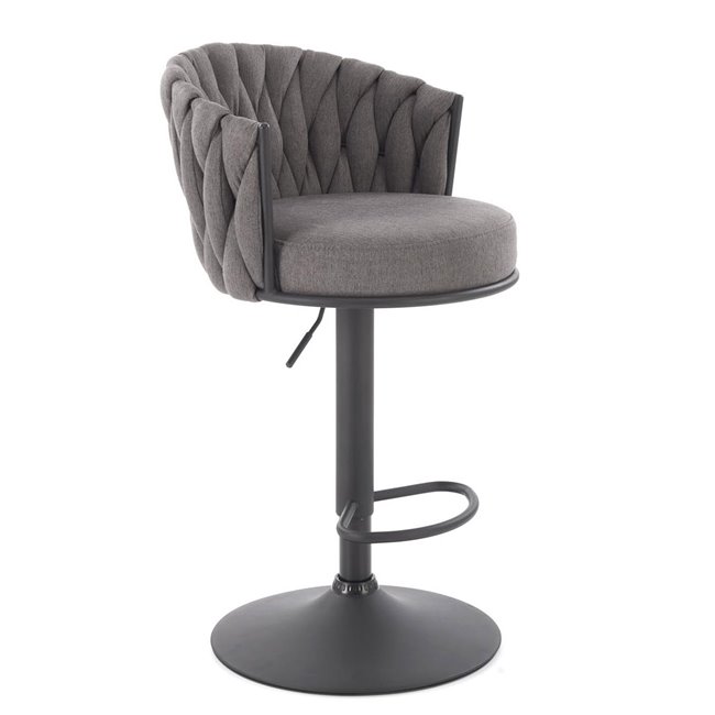 Bar chair Havigen H125, grey/black, steel/polyester, H90-105cm 54x53cm 