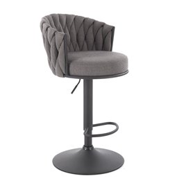 Bar chair Havigen H125, grey/black, steel/polyester, H90-105cm 54x53cm 