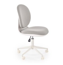 Office chair Horion, white/grey, polyester/polypropylene, H89-99cm 55x46cm, seat height 48-58cm