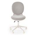 Office chair Horion, white/grey, polyester/polypropylene, H89-99cm 55x46cm, seat height 48-58cm