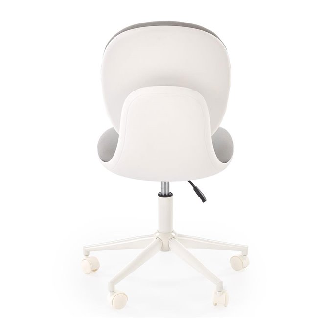 Office chair Horion, white/grey, polyester/polypropylene, H89-99cm 55x46cm, seat height 48-58cm