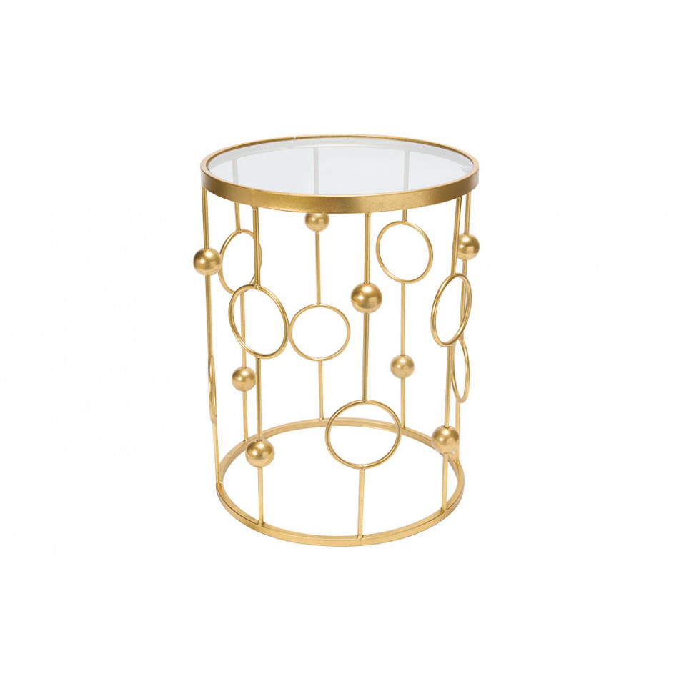 Metal table Bareiro M, gold colour, D42xH55cm