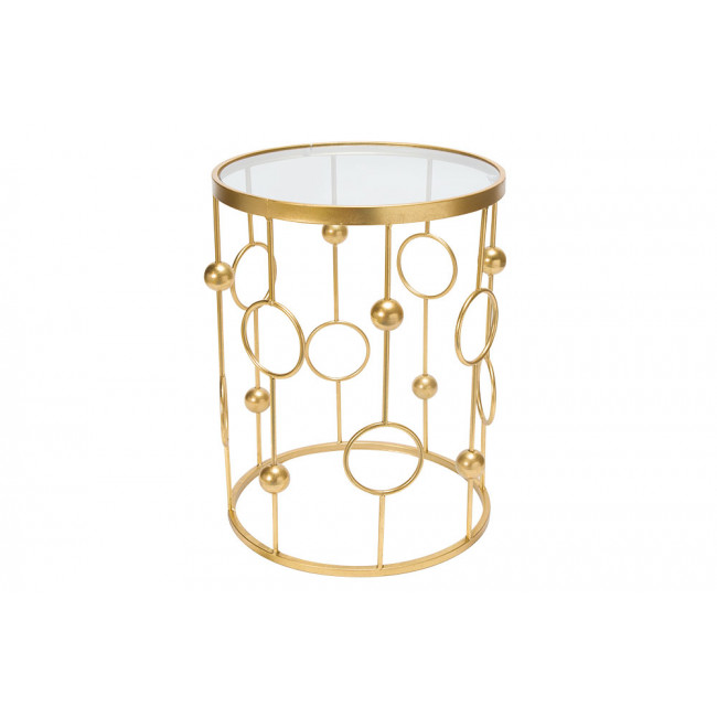 Metal table Bareiro M, gold colour, D42xH55cm