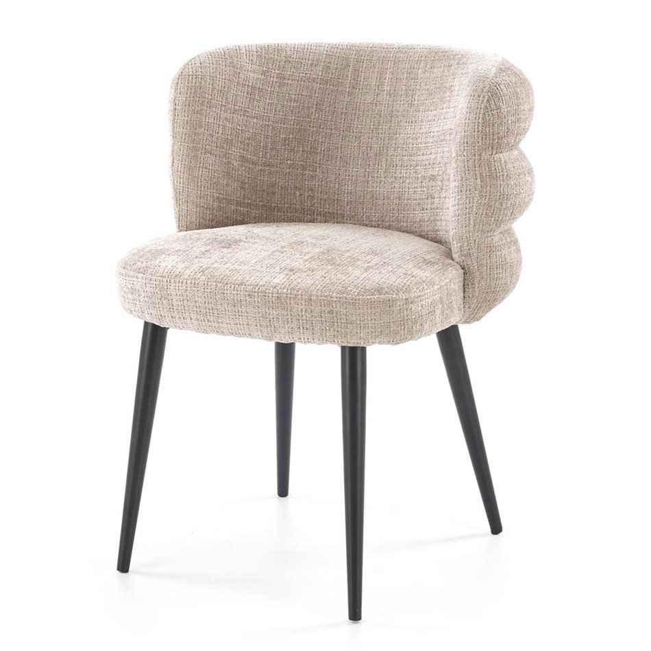 Dining chair Haimo K575, beige, steel/polyester, H79x64x62cm, seat height 51cm