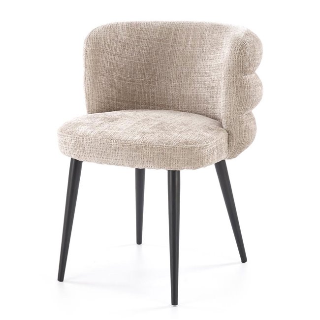Dining chair Haimo K575, beige, steel/polyester, H79x64x62cm, seat height 51cm