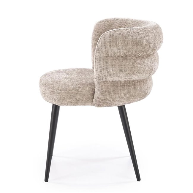 Dining chair Haimo K575, beige, steel/polyester, H79x64x62cm, seat height 51cm