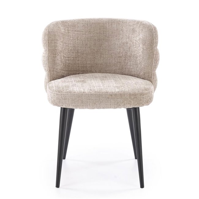 Dining chair Haimo K575, beige, steel/polyester, H79x64x62cm, seat height 51cm