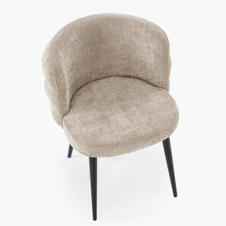 Dining chair Haimo K575, beige, steel/polyester, H79x64x62cm, seat height 51cm