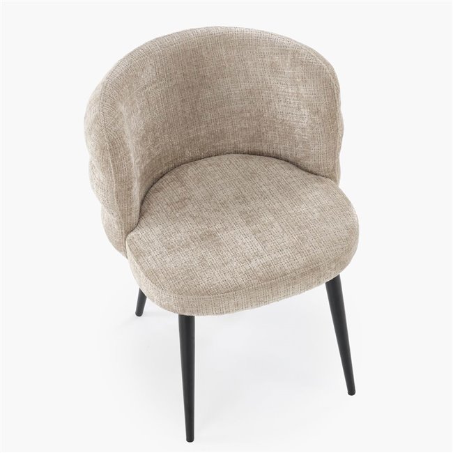 Dining chair Haimo K575, beige, steel/polyester, H79x64x62cm, seat height 51cm