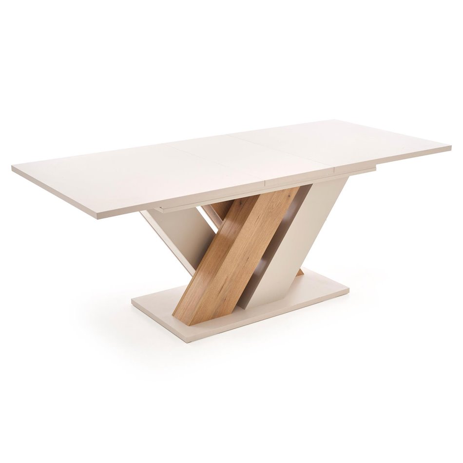 Extendable dining table Harandon, cremona oak/cream color,, 160-200x90cm H76cm 