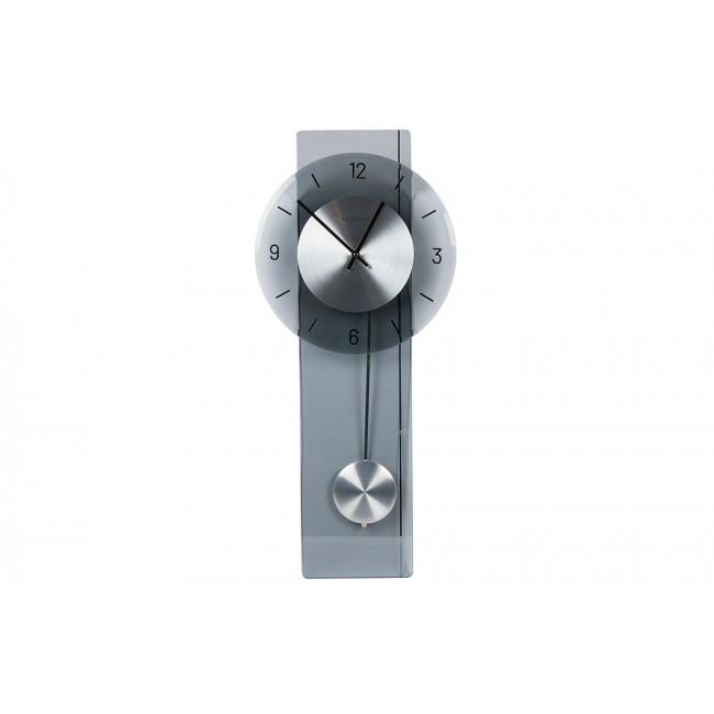 Wall clock Eleanor, glass/metal, grey colour, 70x30cm