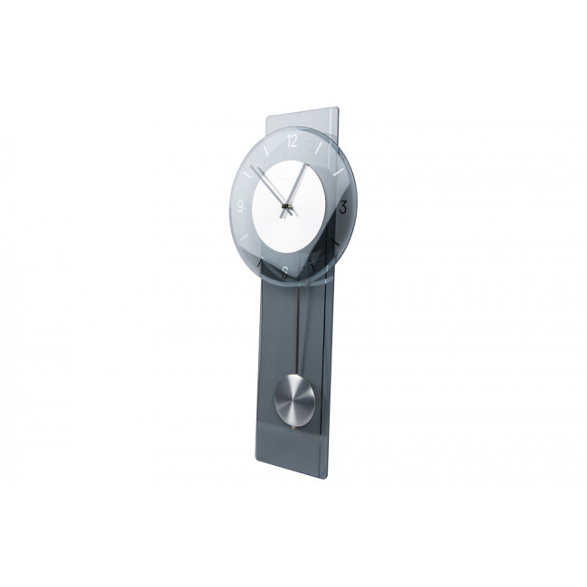 Wall clock Eleanor, glass/metal, grey colour, 70x30cm