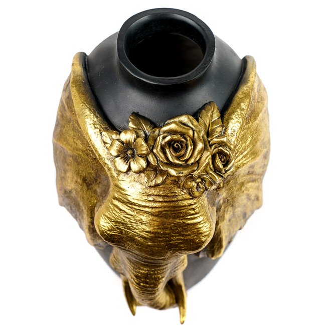 Декоративная ваза Elephant, черный/золотой цвет, H38x22x20cm