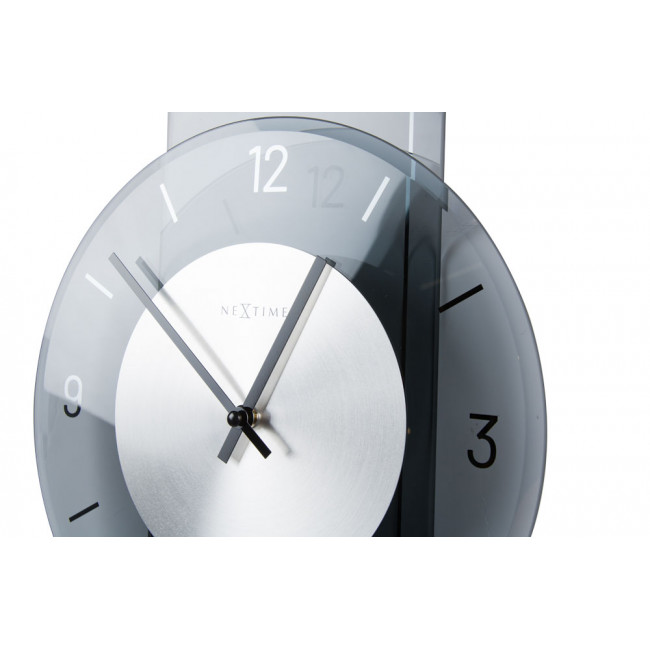 Wall clock Eleanor, glass/metal, grey colour, 70x30cm