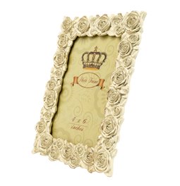 Photo frame Roses, cream/gold color, 10x15cm