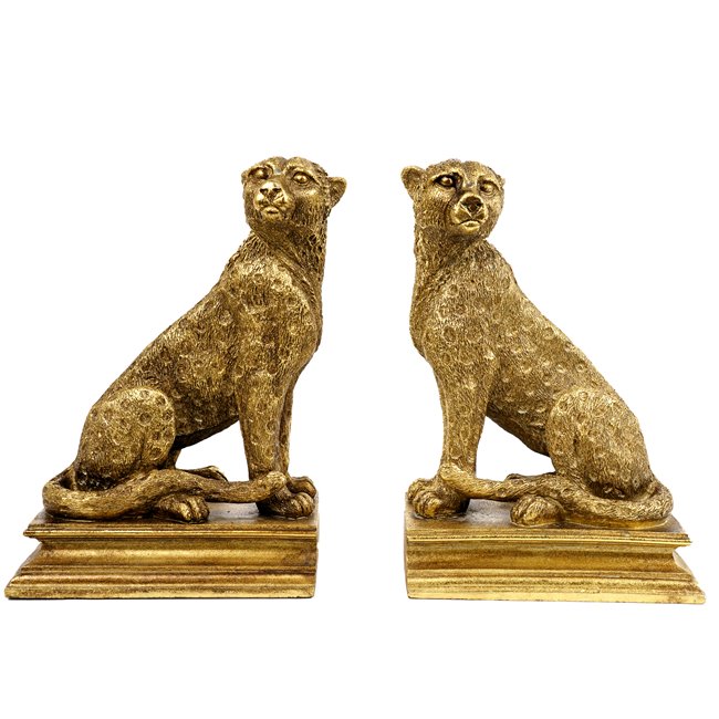 Bookend Animals, gold color, set, H23.5x34x11cm