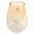 Vase Alexis cracle, glass, beige, H25cm, D19cm