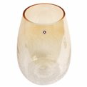 Vase Alexis cracle, glass, beige, H25cm, D19cm