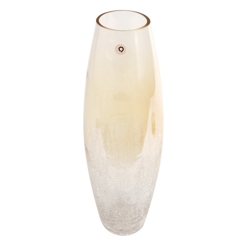 Ваза Alexis cracle, стекло, бежевый, H40cm, D13cm