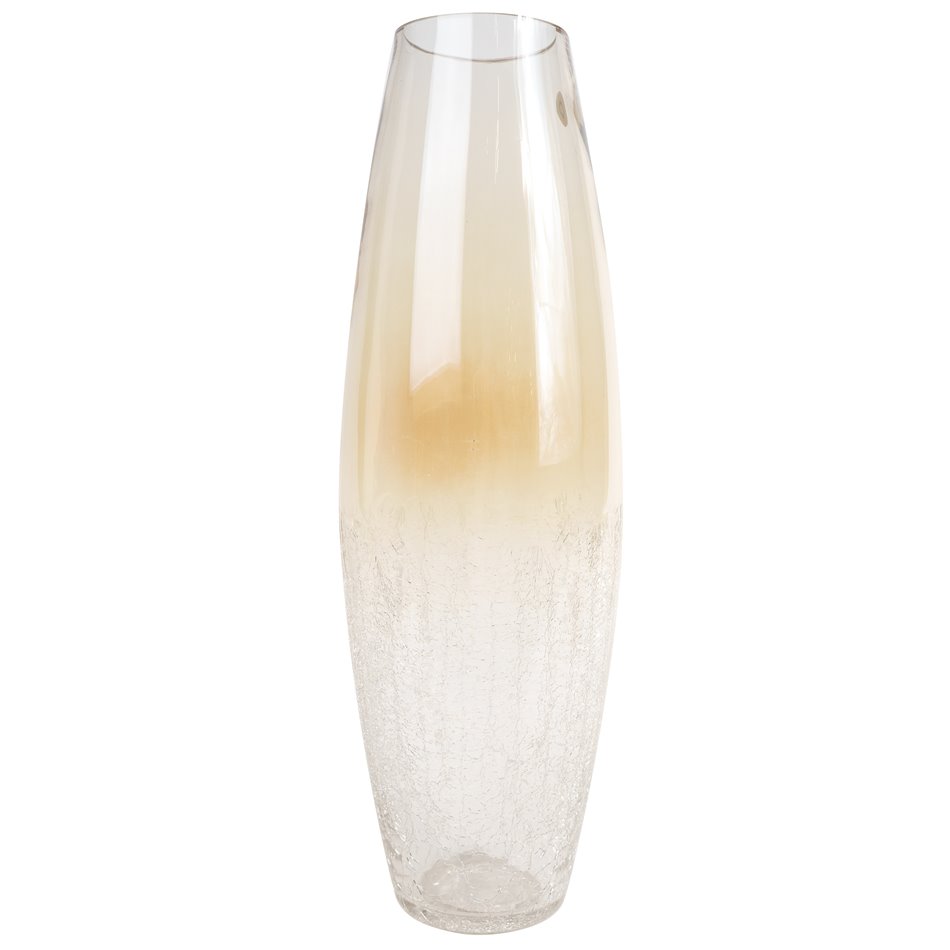 Ваза Alexis cracle, стекло, бежевый, H40cm, D13cm