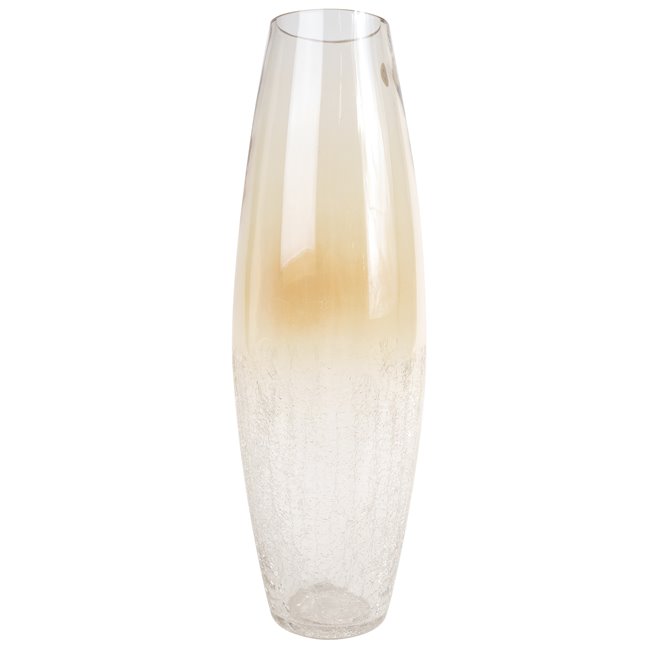 Ваза Alexis cracle, стекло, бежевый, H40cm, D13cm