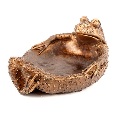 Decorative tray Frog, bronze color, H10.5x20x16cm
