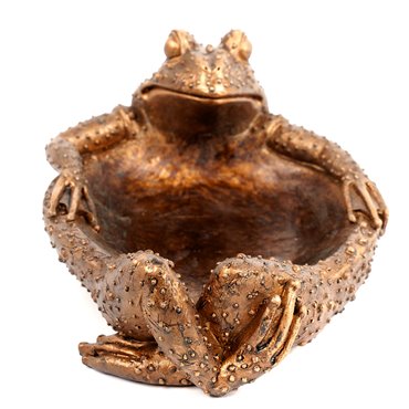 Decorative tray Frog, bronze color, H10.5x20x16cm