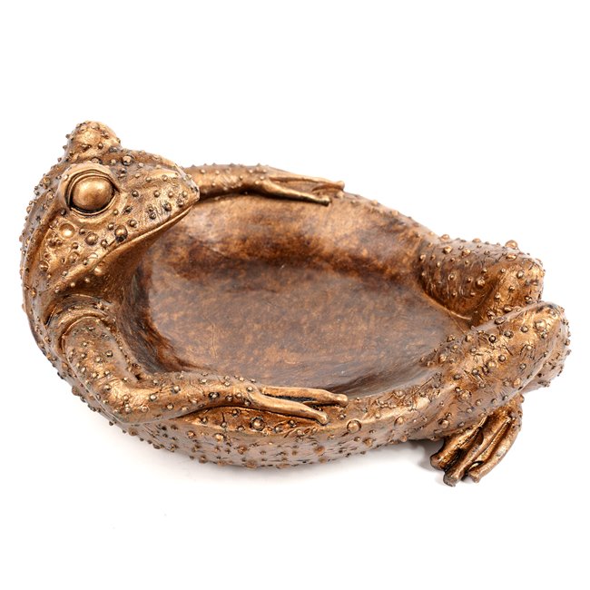 Decorative tray Frog, bronze color, H10.5x20x16cm