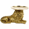 Decorative figure Lion with tray, gold color, H26x41.5x22cm