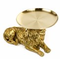 Decorative figure Lion with tray, gold color, H26x41.5x22cm