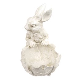 Decorative tray Rabbit, white, H26x18.5x26.8cm