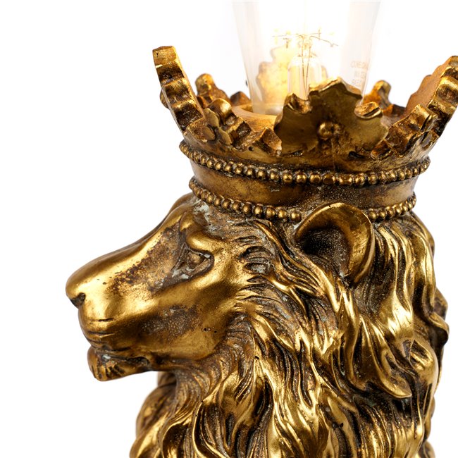 Table lamp Lion, black/gold color, H42.5x21x14cm, E27 40W