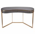 Console table Ramma CT, oak veneer/metal, gray/gold color, H75x130x45cm