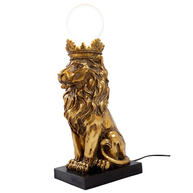 Table lamp Lion, black/gold color, H42.5x21x14cm, E27 40W