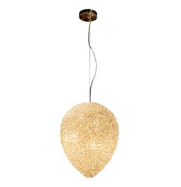 Pendant lamp Kalgy, gold/champagne color, H45-180cm, D30cm, E14x6 40W(MAX)