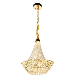 Pendant lamp Kenny, transparent/gold color, H63-120cm, D50cm, LED 88W, 3000K-4000K-6000K