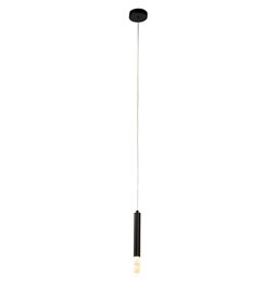Pendant lamp Sellingen 1, transparent/black, H31-133cm, D10cm, LED 5W, 3000K