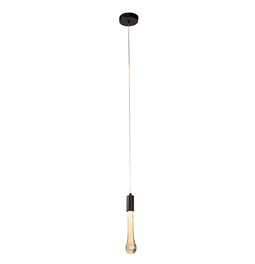 Pendant lamp Selva 1,  transparent/black, H30-150cm, D10cm, LED 5W, 3000K-6000K, 500lm