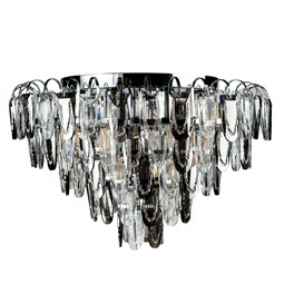 Pendant lamp Seaton 12, gray/chrome color, H46-100cm, D50cm, E14x12 40W(MAX)