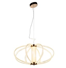 Pendant lamp Selllow, CRI-80, gold color, H40-120cm, D65cm, LED 161W, 3000K