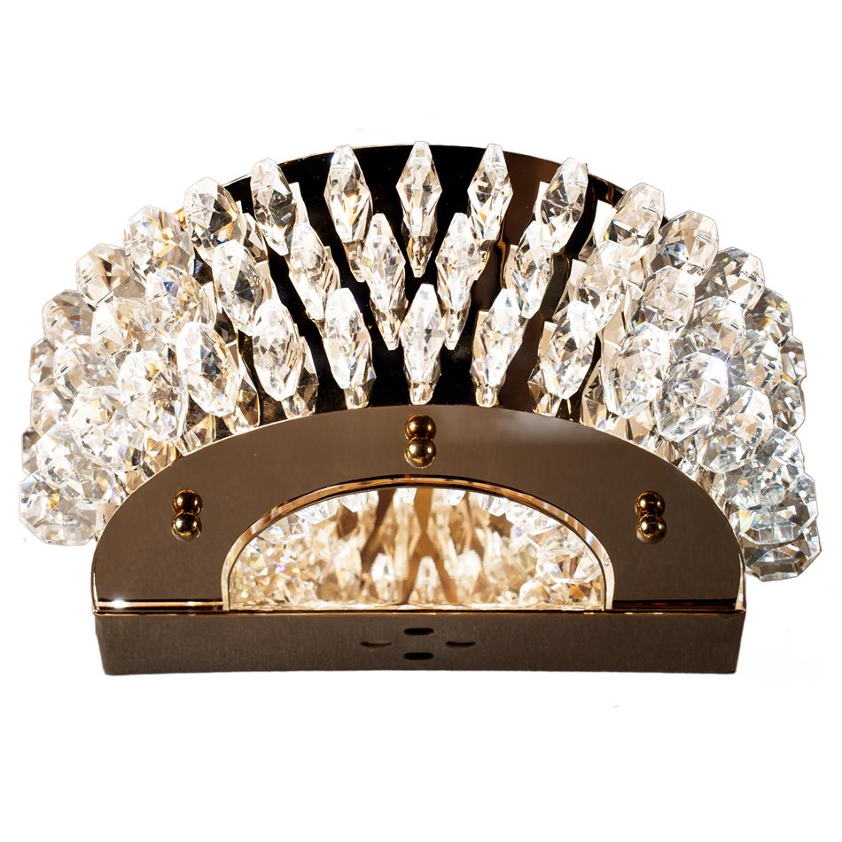 Wall lamp Kending, transparent/gold color, H15.6x23.4x16cm, LED 12W, 3000K-4000K-6000K