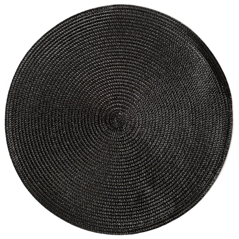 Placemat Braid round, black, D38cm